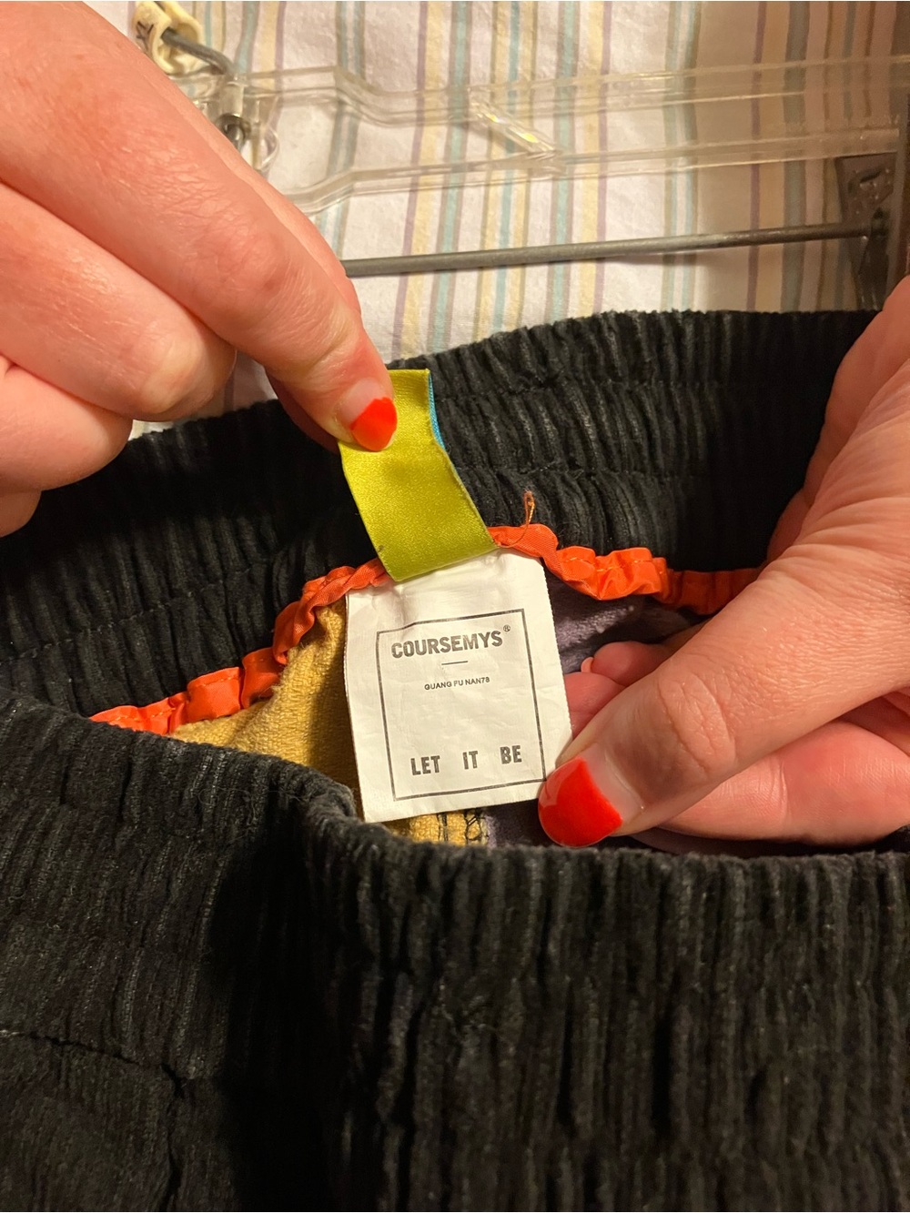 Coursemys MMUSEUM Colorblock Utility Corduroy Cargo Pants - Multicolor XL - Picture 8 of 9